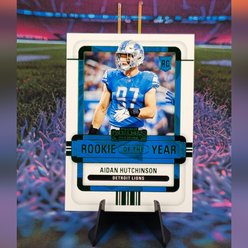 2022 Panini Contenders Emerald Rookie of the Year RC AIDAN HUTCHINSON Lions